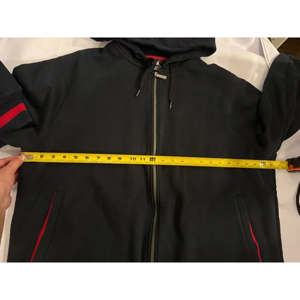 Jordan Mens Hoodie Sweatshirt Size XXL Black Red Jumpman #23 Varsity Full Zip